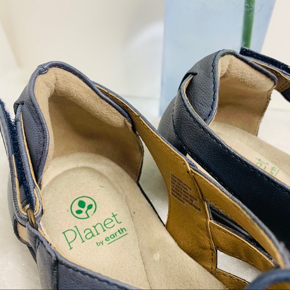 PLANET BY EARTH BRIDGET ADMIRAL BLUE LEATHER SZ7.5 - Picture 6 of 8